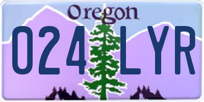 OR license plate 024LYR