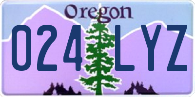 OR license plate 024LYZ