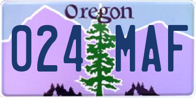 OR license plate 024MAF