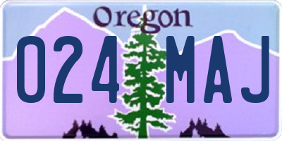 OR license plate 024MAJ