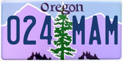 OR license plate 024MAM