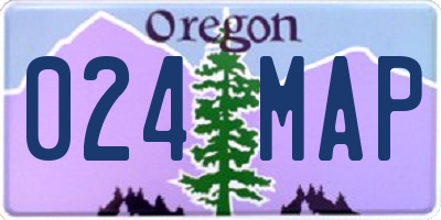 OR license plate 024MAP