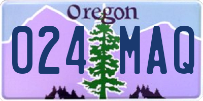 OR license plate 024MAQ