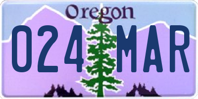 OR license plate 024MAR