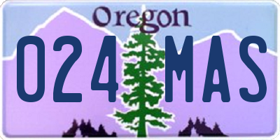 OR license plate 024MAS