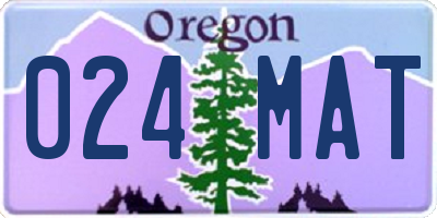 OR license plate 024MAT