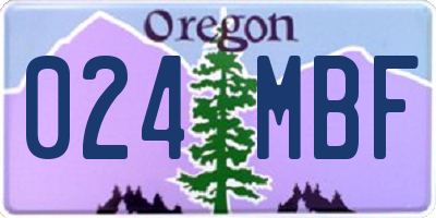 OR license plate 024MBF