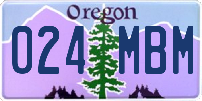 OR license plate 024MBM