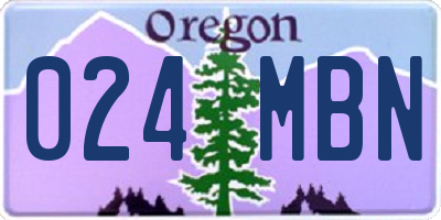 OR license plate 024MBN