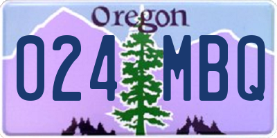 OR license plate 024MBQ