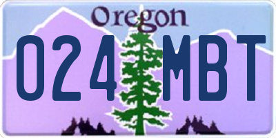 OR license plate 024MBT