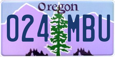 OR license plate 024MBU