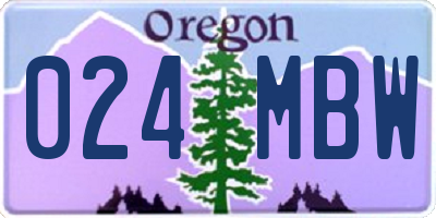 OR license plate 024MBW