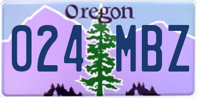 OR license plate 024MBZ