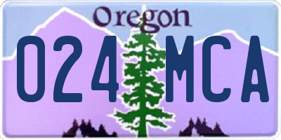 OR license plate 024MCA