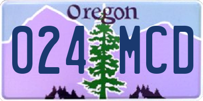 OR license plate 024MCD