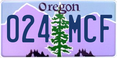 OR license plate 024MCF
