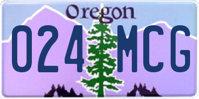 OR license plate 024MCG
