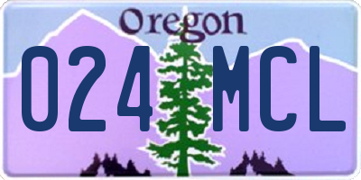 OR license plate 024MCL