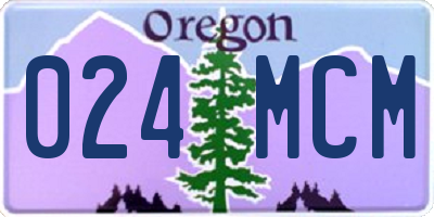 OR license plate 024MCM
