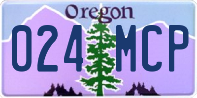 OR license plate 024MCP