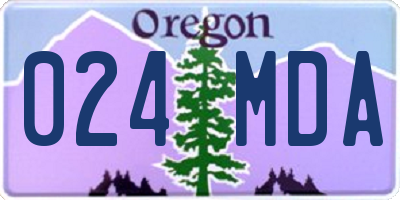 OR license plate 024MDA
