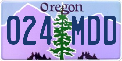 OR license plate 024MDD