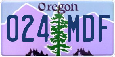 OR license plate 024MDF