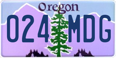 OR license plate 024MDG