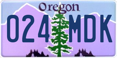 OR license plate 024MDK