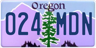 OR license plate 024MDN