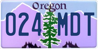 OR license plate 024MDT