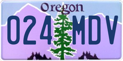 OR license plate 024MDV