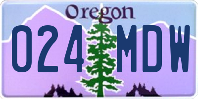 OR license plate 024MDW