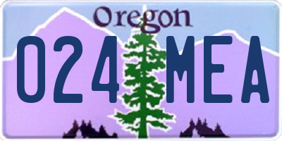 OR license plate 024MEA