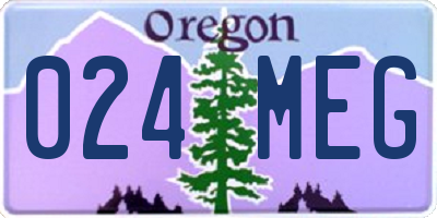 OR license plate 024MEG