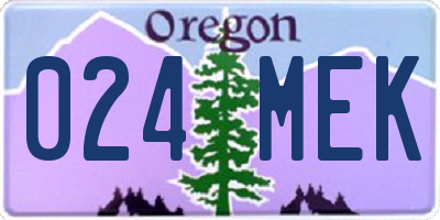 OR license plate 024MEK