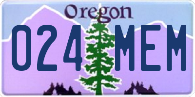 OR license plate 024MEM