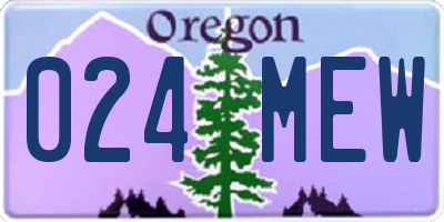 OR license plate 024MEW