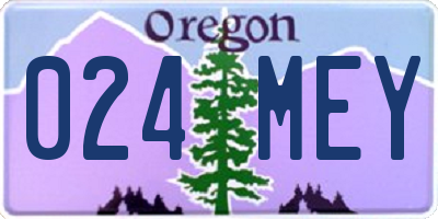 OR license plate 024MEY