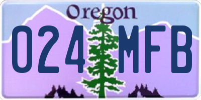 OR license plate 024MFB