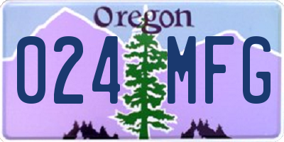 OR license plate 024MFG