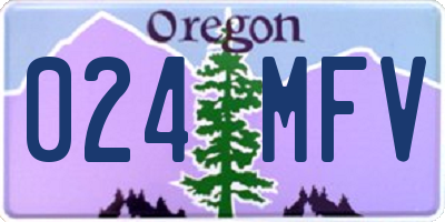 OR license plate 024MFV