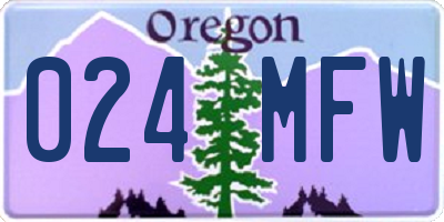 OR license plate 024MFW