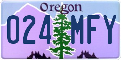 OR license plate 024MFY