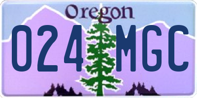OR license plate 024MGC