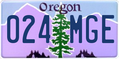 OR license plate 024MGE