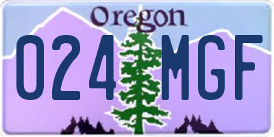 OR license plate 024MGF