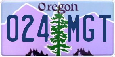 OR license plate 024MGT