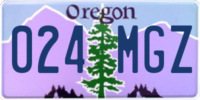 OR license plate 024MGZ